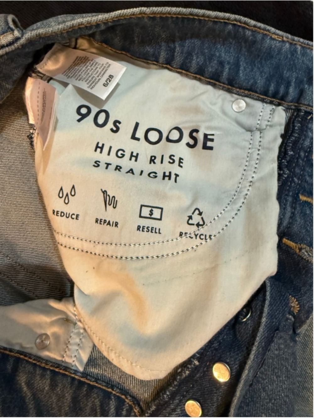 Women's Lucky Brand Blue 90s Loose High Rise Straight Leg Jeans Size 28 - Picture 3 of 5